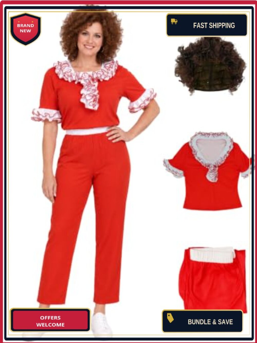 Sally O'Malley Costume Set Top Pants Cosplay Halloween